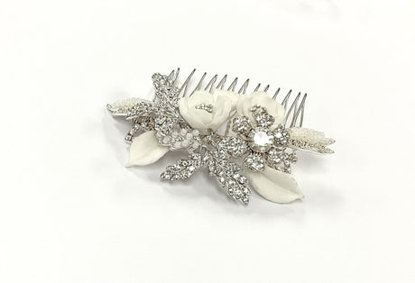 Crystal Pearl Floral Hair Comb - Franklins