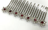 Crystal & Ruby Hair Slide Comb - Franklins