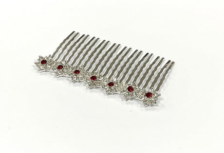 Crystal & Ruby Hair Slide Comb - Franklins