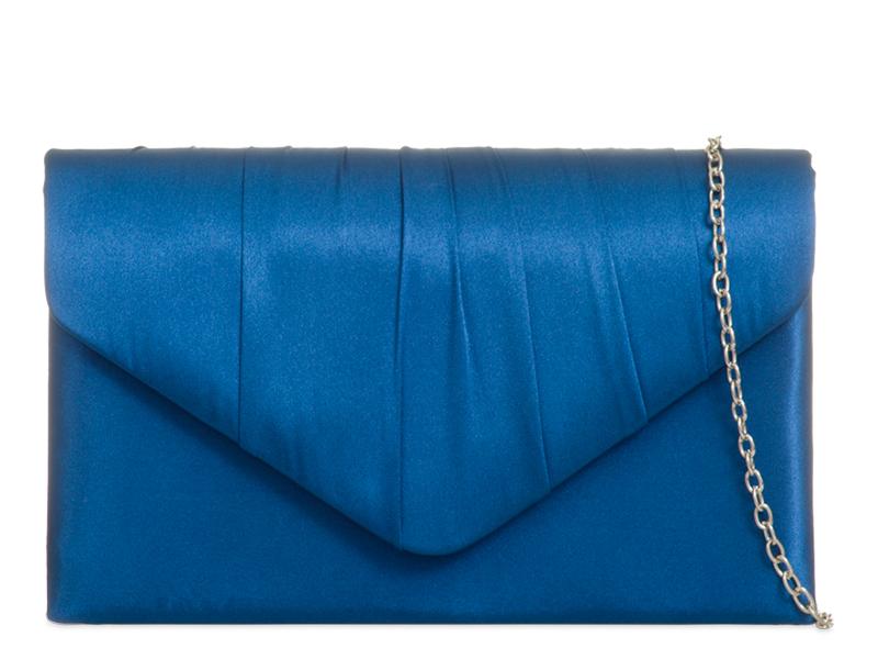 Denim Blue Satin Clutch Bag - Franklins