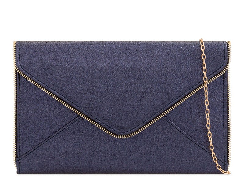 Denim Navy Zip Clutch Bag - Franklins