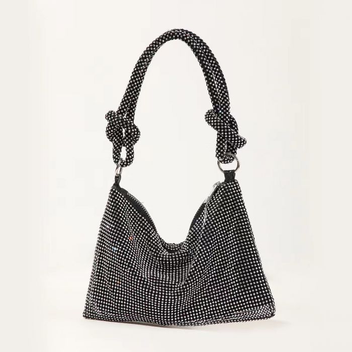 Diamanté Black Jewelled Handbag - Franklins