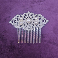 Diamante Crystal Pearl Studded Hair Comb - Franklins