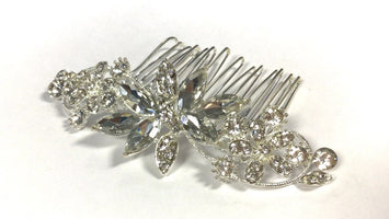 Diamanté Floral Bridal Hair Comb - Franklins