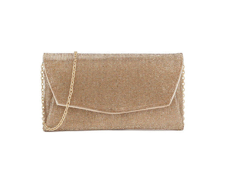 Diamanté Gold Jewelled Clutch Bag - Franklins