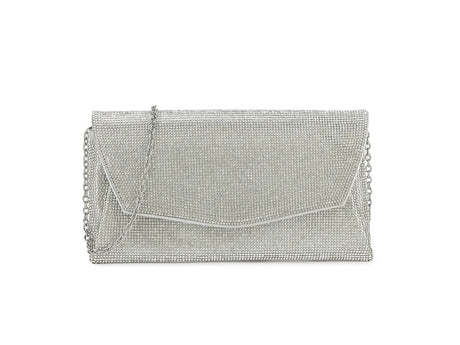 Diamanté Silver Jewelled Clutch Bag - Franklins