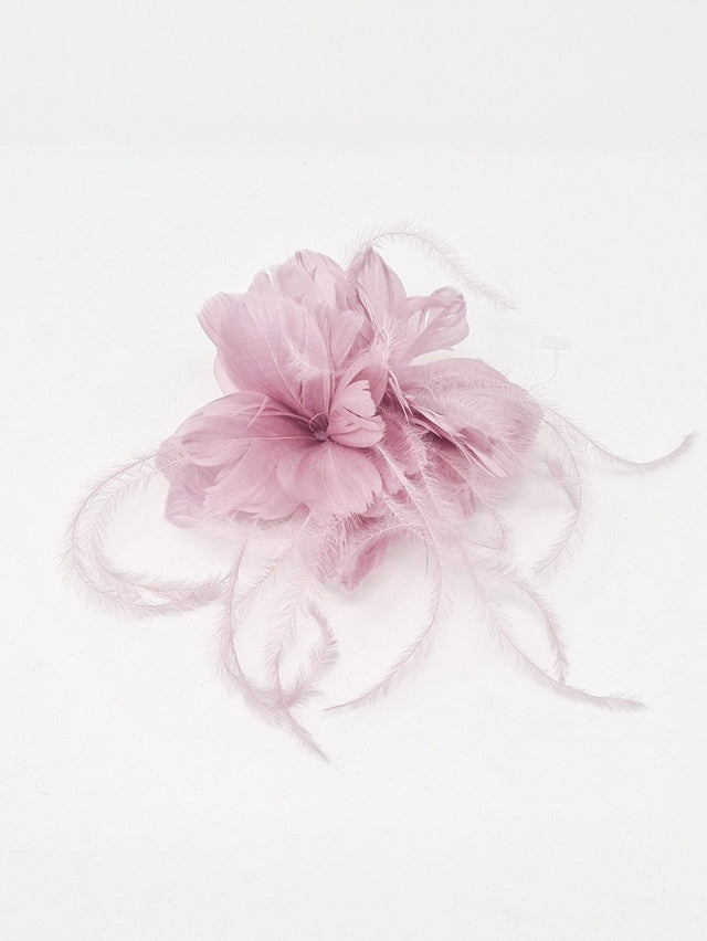 Dusky Pink Feather Hair Slide - Franklins