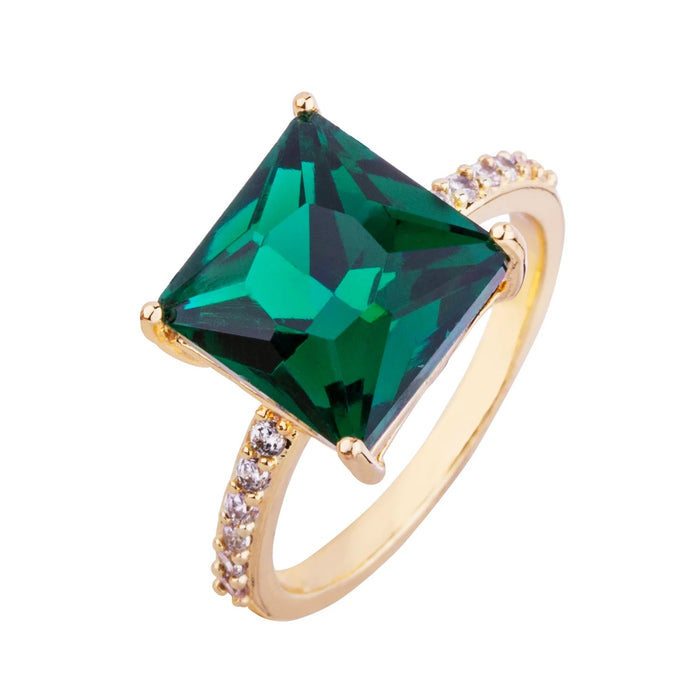 D&X Iris Emerald Square Crystal Ring - Franklins