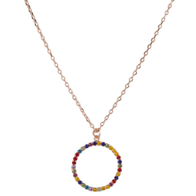 D&X Iris Gold Multi-coloured Crystal Drop Necklace - Franklins