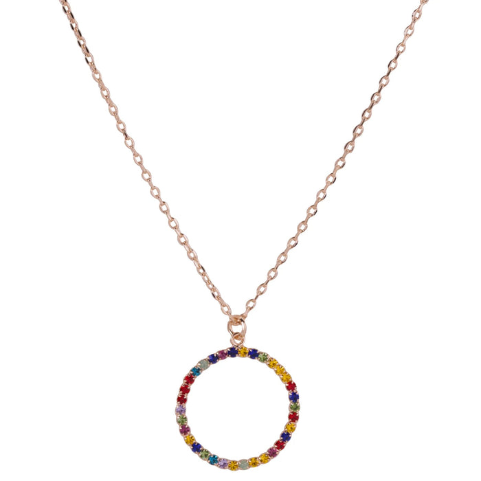 D&X Iris Gold Multi-coloured Crystal Drop Necklace - Franklins