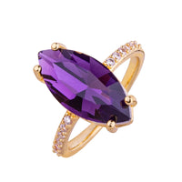 D&X Iris Purple Oval Crystal Ring - Franklins