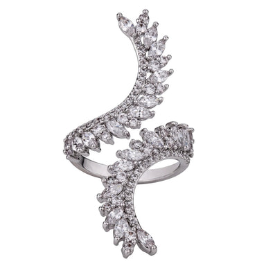 D&X Silver Cubic Zirconia Open Knuckle Ring - Franklins