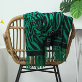 Emerald Green Animal Printed Pashmina Scarf - Franklins