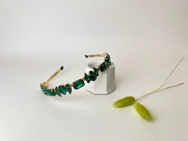 Emerald Green & Gold Crystal Jewelled Hairband - Franklins