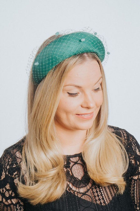 Emerald Green Net Headband Fascinator - Franklins