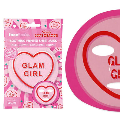 Face Facts Love Hearts Printed Sheet Mask Glam Girl - Franklins
