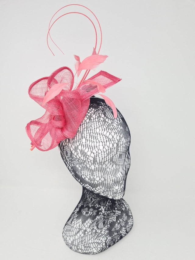 Flamingo Pink Sinamay Fascinator - Franklins