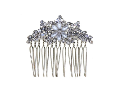 Flower Petal Mini Silver Bridal Comb - Franklins