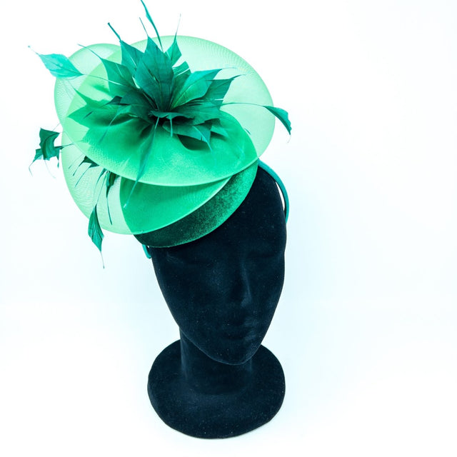 Forest Green Organza & Velvet Hairband Fascinator - Franklins