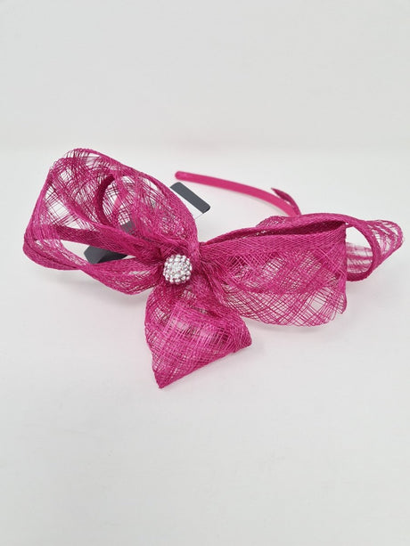 Fuchsia Belladonna Bow Hairband Fascinator - Franklins