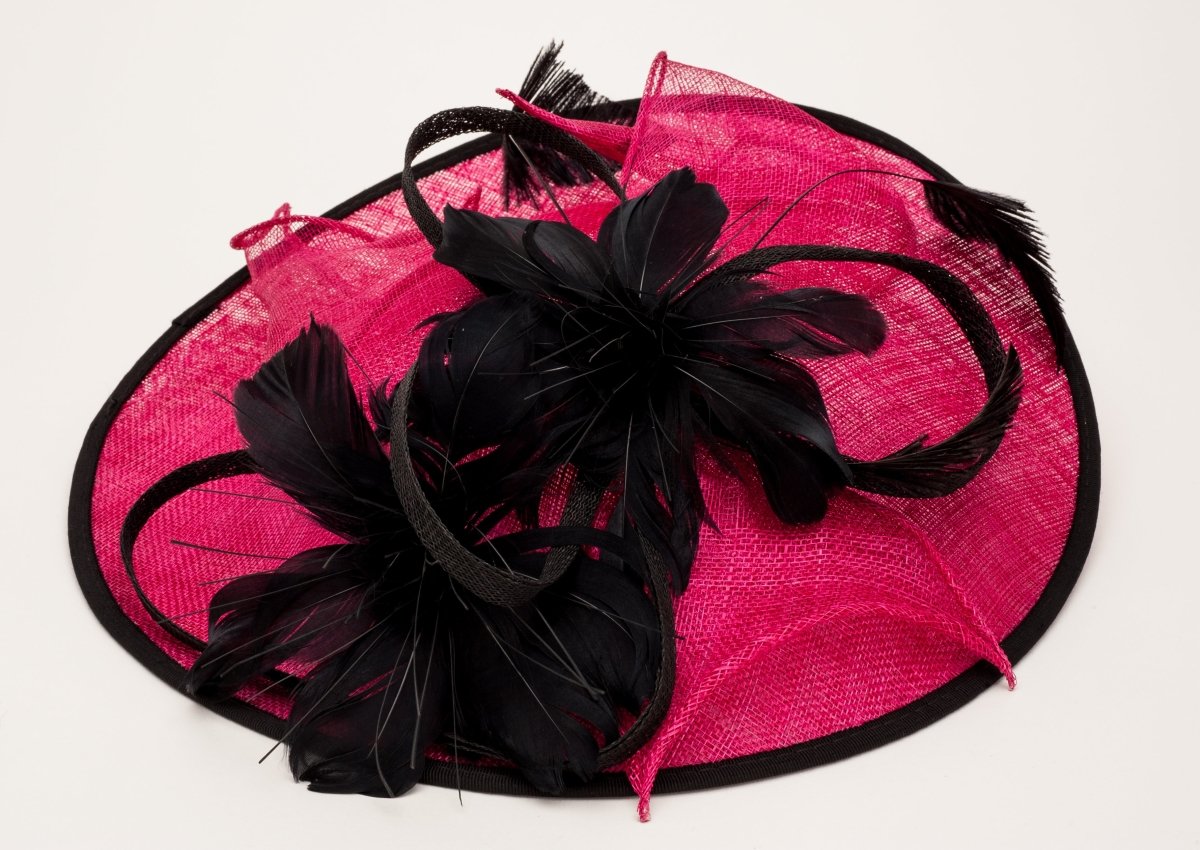 Fuchsia & Black Disc Fascinator - Franklins