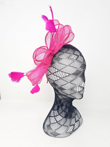 Fuchsia Pink Bow Feather Fascinator - Franklins