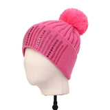 Fuchsia Pink Cable Knit Pom Pom Hat - Franklins