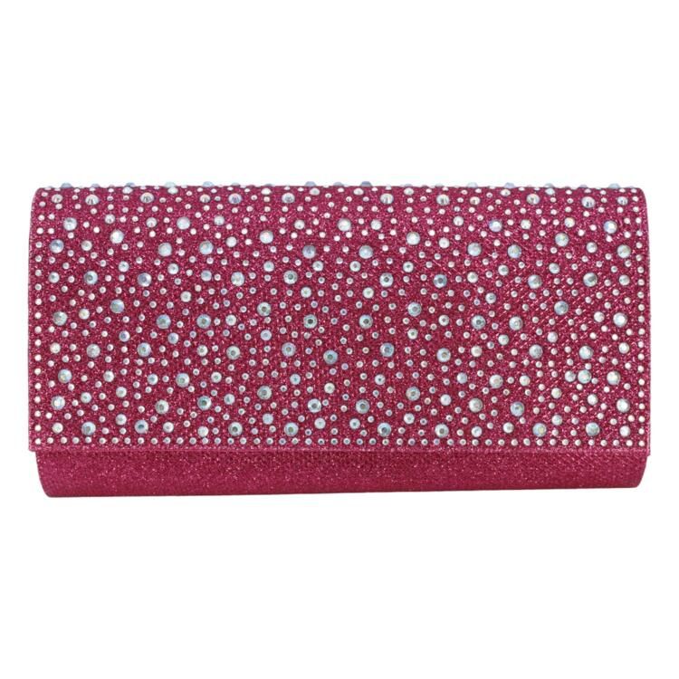 Fuchsia Pink Crystal Clutch Bag - Franklins