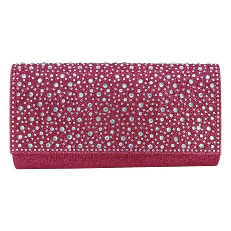 Fuchsia Pink Crystal Clutch Bag - Franklins