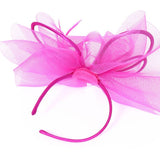 Fuchsia Pink Diamante Looped Feather Hairband Fascinator - Franklins