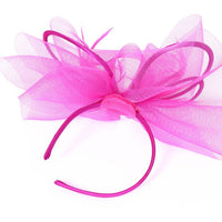 Fuchsia Pink Diamante Looped Feather Hairband Fascinator - Franklins