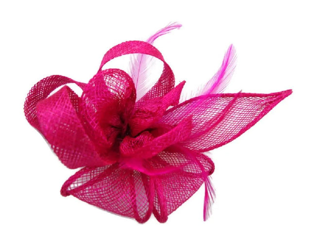 Fuchsia Pink Loop Bow Hair Clip Fascinator - Franklins