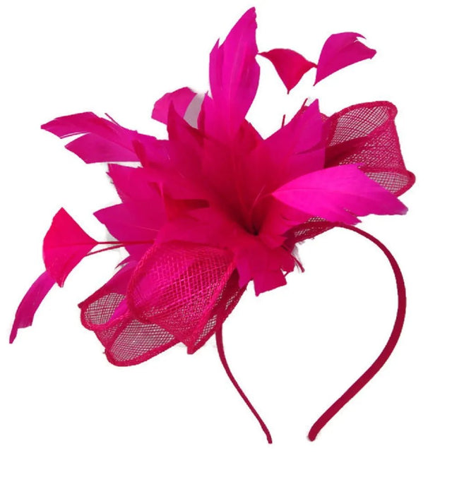 Fuchsia Pink Looped Flower Hairband Fascinator - Franklins