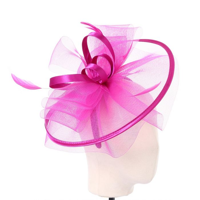Fuchsia Pink Looped Tulle Fascinator - Franklins