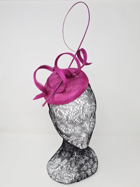 Fuchsia Pink Swirl Pillbox Fascinator - Franklins