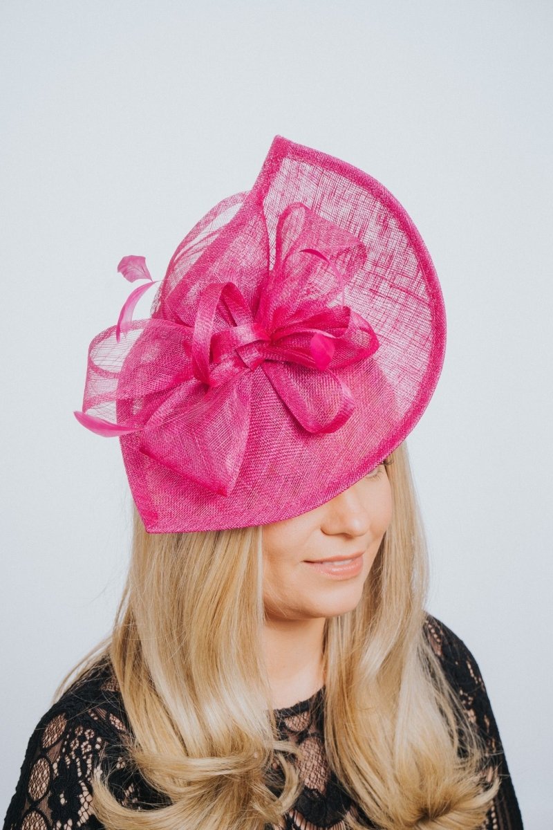 Fuchsia Pink Wave Shape Disc Fascinator - Franklins