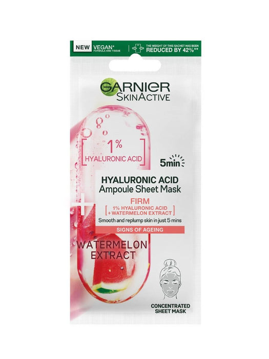 Garnier 1% Hyaluronic Acid + Watermelon Firming Ampoule Sheet Mask - Franklins