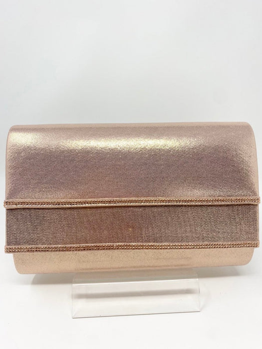 Glamour Alanis Rose Gold Diamante Box Clutch Bag - Franklins