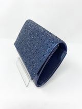 Glamour Ava Navy Diamante Box Clutch Bag - Franklins