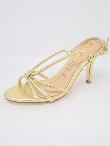 Glamour Sally Gold Strappy Heeled Sandals - Franklins