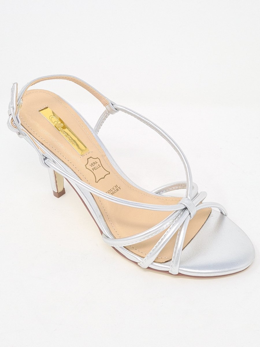 Glamour Sally Silver Heel Sandals - Franklins