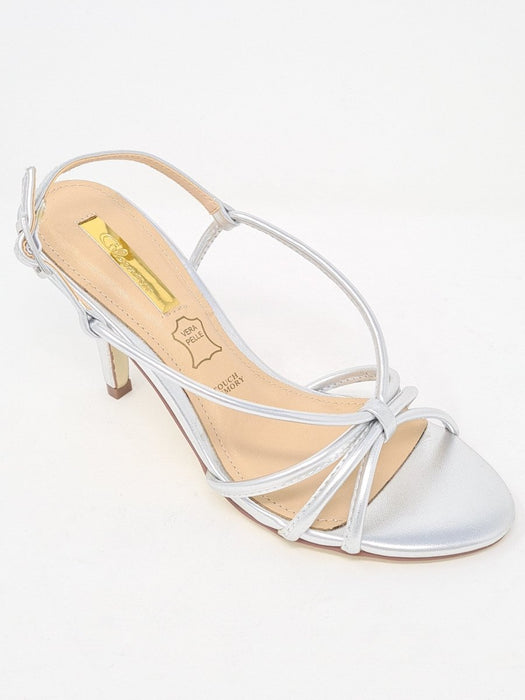 Glamour Sally Silver Heel Sandals - Franklins