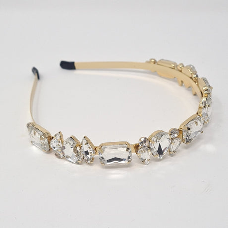 Gold Clear Crystal Jewelled Hairband - Franklins