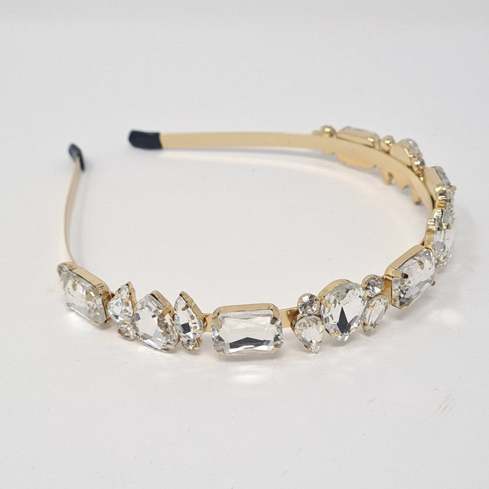 Gold Clear Crystal Jewelled Hairband - Franklins