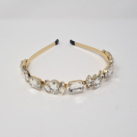 Gold Clear Crystal Jewelled Hairband - Franklins