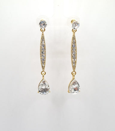 Gold Crystal Pendant Drop Earrings - Franklins