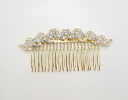Gold Curved Diamanté Hair Comb - Franklins