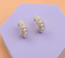 Gold Pearl Studded Cuff Earrings - Franklins