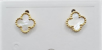 Gold Pearlised Stud Earrings - Franklins