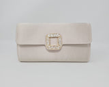 Gold Satin Diamante Clutch Bag - Franklins